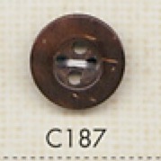 C187 天然素材 ウッド 4つ穴ボタン 大阪プラスチック工業(DAIYA BUTTON)