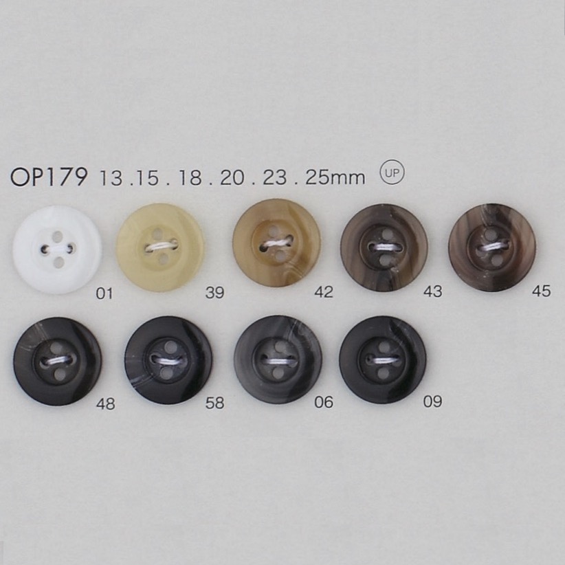 OP179 ポリエステル樹脂製 4つ穴ボタン