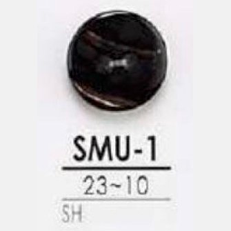 SMU1 黒蝶貝製 表穴2つ穴ボタン アイリス