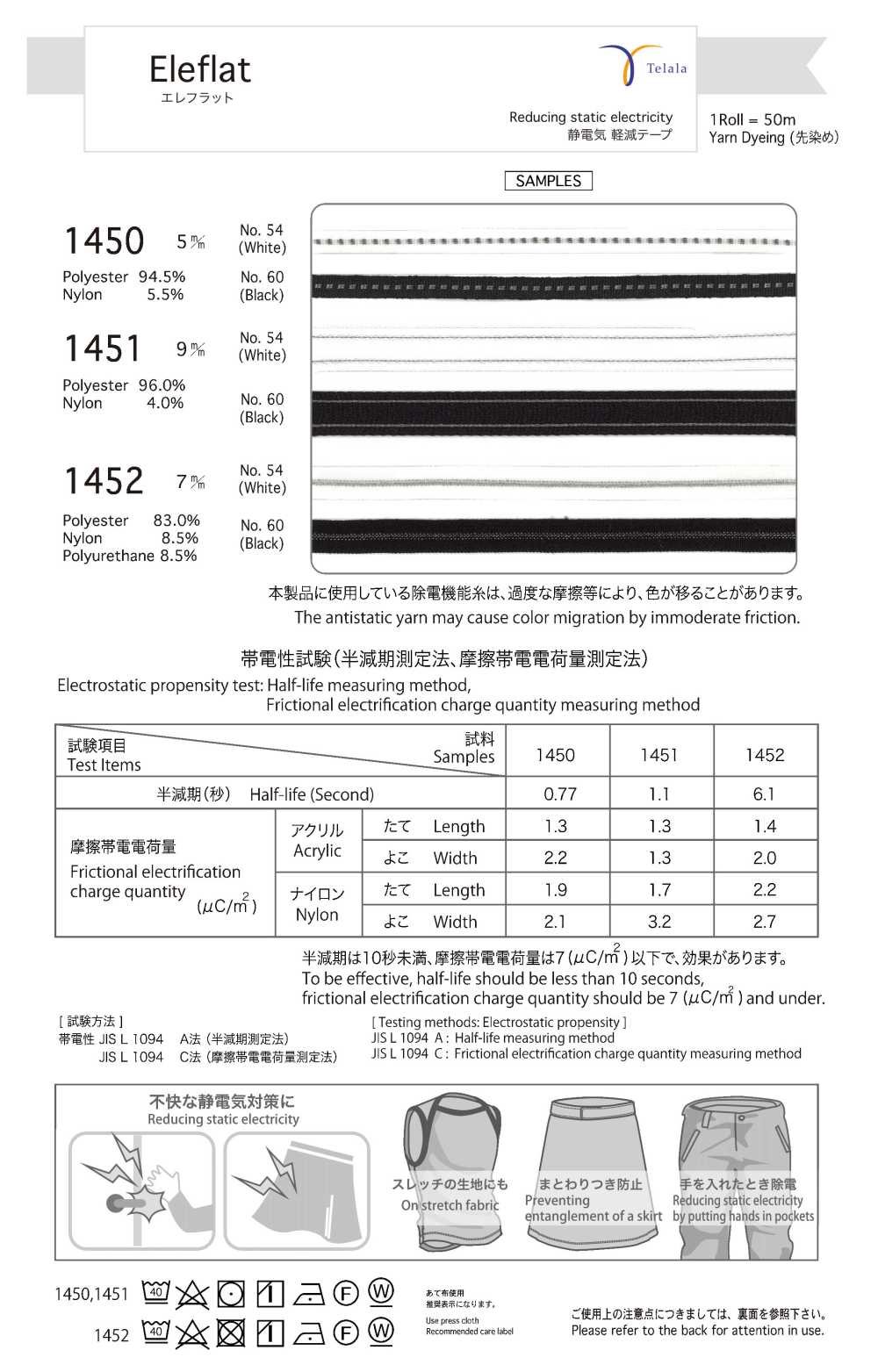 1451 Eleflat[リボン・テープ・コード] Telala (井上リボン工業)