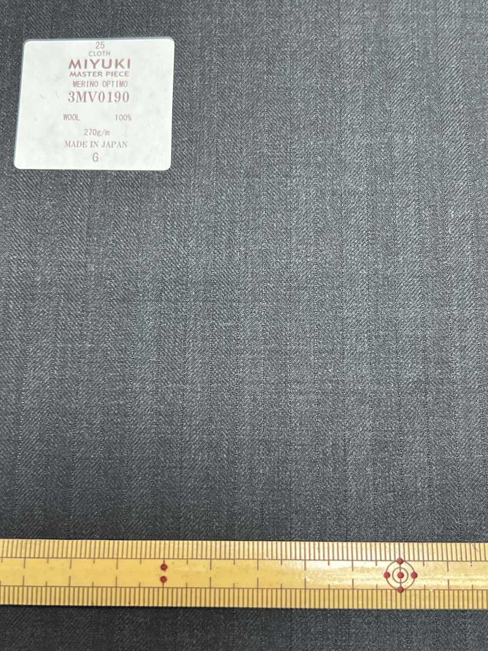 3MV0190 MIYUKI 定番コレクション ETERNALS(エターナルズ) MERINO OPTIMO WOOL100% チャコールグレー ヘリンボーン[生地] 御幸毛織(ミユキ)