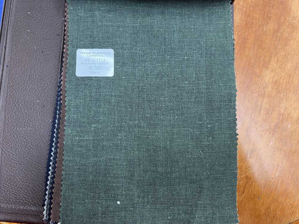 14CN-1513 CANONICO 21 micron Wool & Linen グリーン[生地] CANONICO