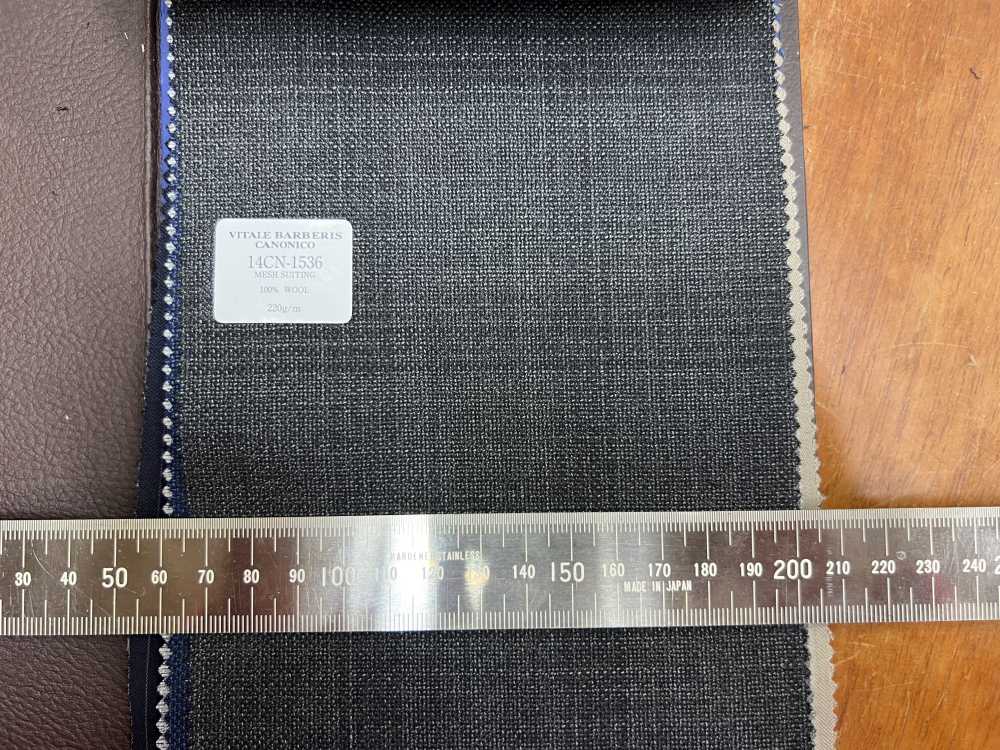 14CN-1536 CANONICO MESH SUITING ダークグレー ウィンドペン[生地] CANONICO