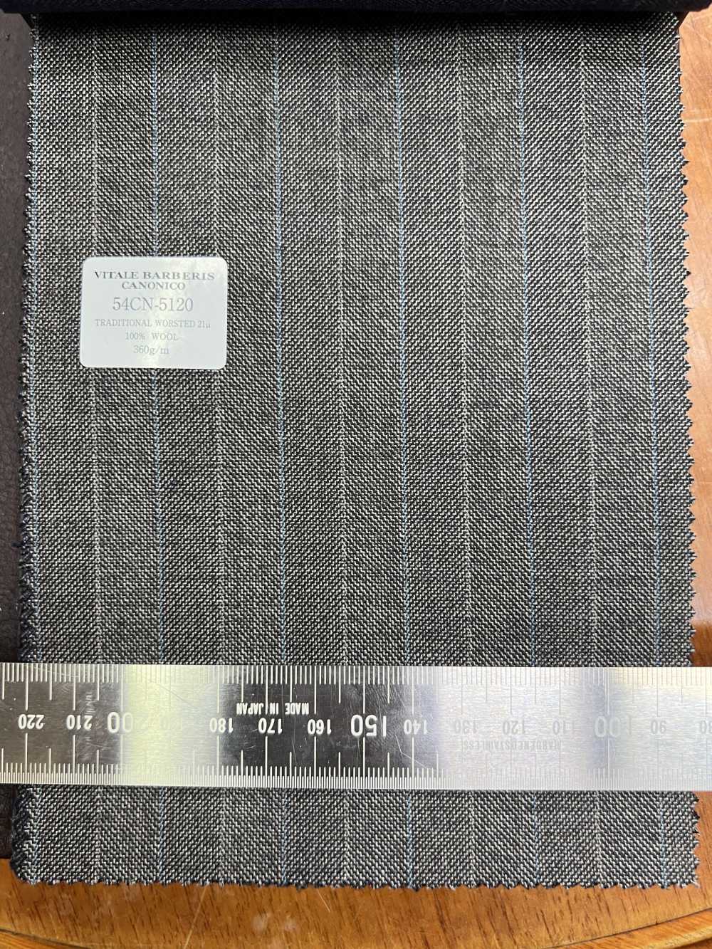 54CN5120 CANONICO TRADITIONAL WORSTED 21μ オルタネイトストライプ 薄茶[生地] CANONICO