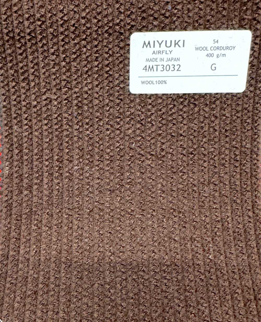 4MT3032 VARAIETES WOOL CORDUROY 中茶[生地] 御幸毛織(ミユキ)