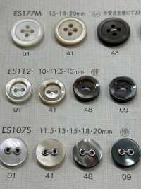 ES112 DAIYA BUTTONS 2ツ穴 ゴールド縁 貝調ポリエステルボタン 大阪プラスチック工業(DAIYA BUTTON) サブ画像