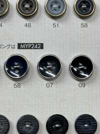 MYP242 上品 アンティークゴールド 4つ穴 ポリエステル ボタン 大阪プラスチック工業(DAIYA BUTTON) サブ画像