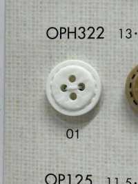 OPH322 ナチュラル ステッチ風 4つ穴 ボタン 大阪プラスチック工業(DAIYA BUTTON) サブ画像