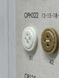 OPH322 ナチュラル ステッチ風 4つ穴 ボタン 大阪プラスチック工業(DAIYA BUTTON) サブ画像