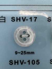 SHV17 4つ穴 フチあり 貝ボタン 大阪プラスチック工業(DAIYA BUTTON) サブ画像