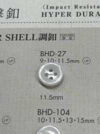 BHD27 DAIYA BUTTONS 耐衝撃 四ツ穴 RIVER SHELL調ポリエステルボタン 大阪プラスチック工業(DAIYA BUTTON) サブ画像