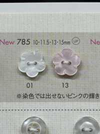 785 DAIYA BUTTONS 花型 二ツ穴 ポリエステルボタン 大阪プラスチック工業(DAIYA BUTTON) サブ画像