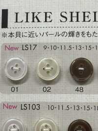 LS17 ポリエステル樹脂製 フチあり 4つ穴ボタン 大阪プラスチック工業(DAIYA BUTTON) サブ画像